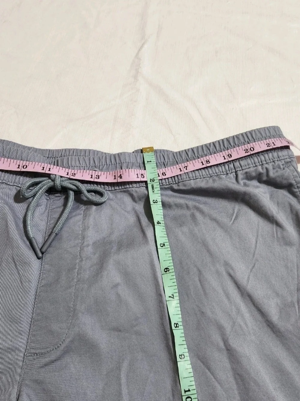 Roundtree & Yorke Mens Size XXL Shorts Drawstring Grey Flat Front Straight Fit 7